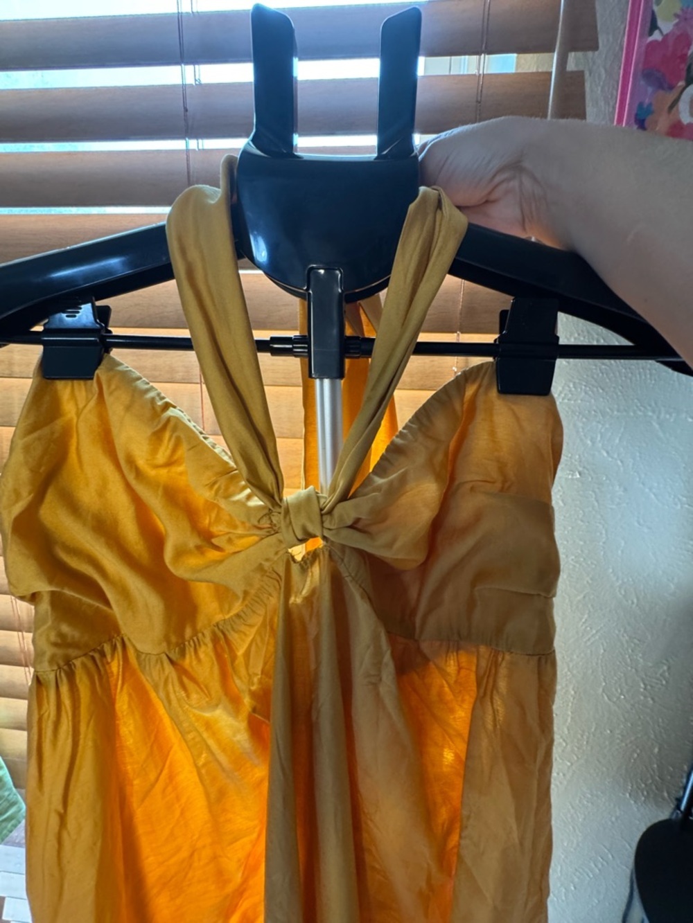 Cupshe Golden Yellow Halter Maxi Dress - Picture 3 of 8